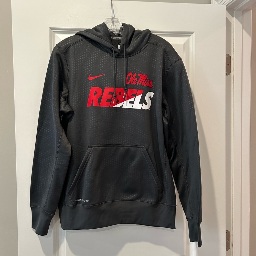 Nike Charcoal Therma Fit Ole Miss Hoodie, Men’s M